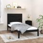 The Living Store Bedframe massief hout zwart 100x200 cm Bedframe Bedframes Eenpersoonsbed Bed Bedombouw Frame Bed Frame Ledikant Bedframe Met Hoofdeinde Eenpersoonsbedden Bedden - Thumbnail 2