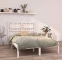 The Living Store Bedframe massief hout wit 120x200 cm Bedframe Bedframes Tweepersoonsbed Bed Bedombouw Dubbel Bed Frame Bed Frame Ledikant Bedframe Met Hoofdeinde Tweepersoonsbedden - Thumbnail 2