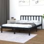 The Living Store Bedframe massief grenenhout zwart 140x200 cm Bedframe Bedframes Bed Bedbodem Ledikant Bed Frame Massief Houten Bedframe Slaapmeubel Bedden Bedbodems Ledikanten - Thumbnail 2