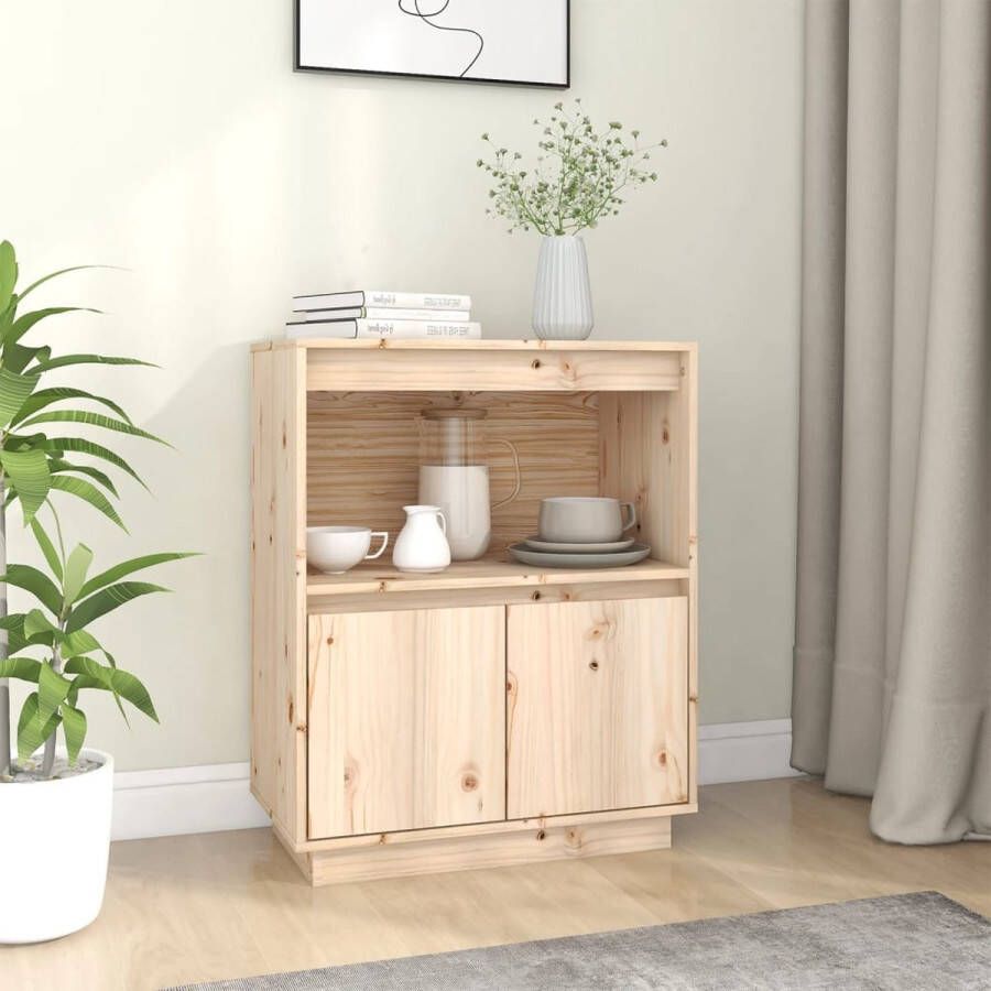 The Living Store Houten Dressoir Opbergkast 60x34x75 cm Massief grenenhout - Foto 1