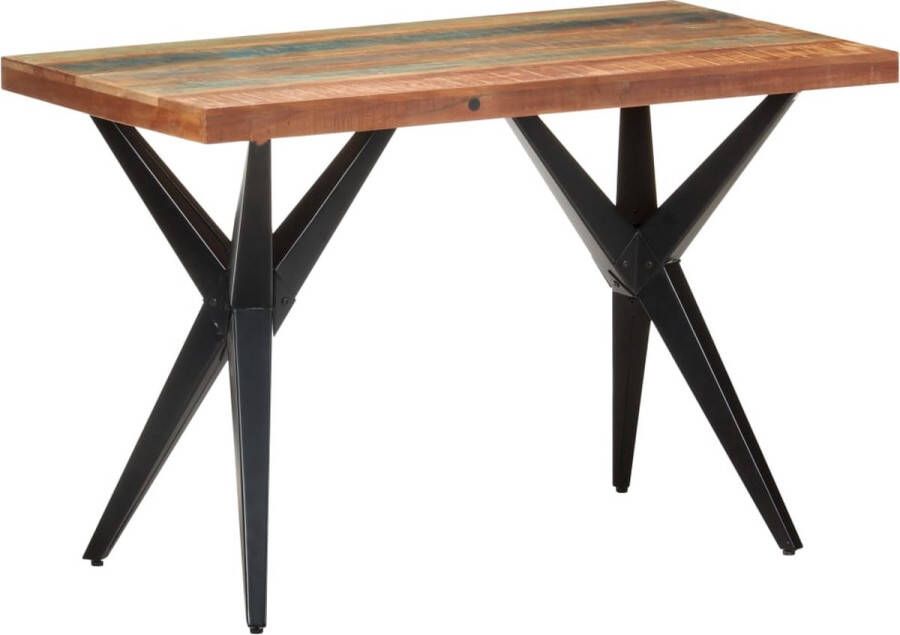 The Living Store Houten Eettafel Gerecycled hout 120 x 60 x 76 cm Uniek en stevig - Foto 2