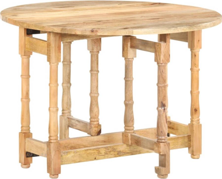VidaXL Eettafel Rond 110x76 cm Massief Mangohout Houten Eettafel Rond Mangohout Eettafel Salontafels Diningtable Eetkamer Meubilair - Foto 2
