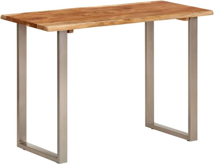 The Living Store Houten Eettafel Massief Acaciahout Industriële Tafel 110 x 50 x 76 cm - Foto 2