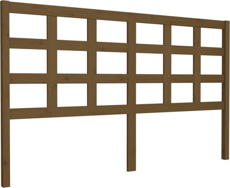 The Living Store Houten Hoofdeinde Trendy Design Hoofdbord 165.5 x 4 x 100 cm Kleur- Honingbruin