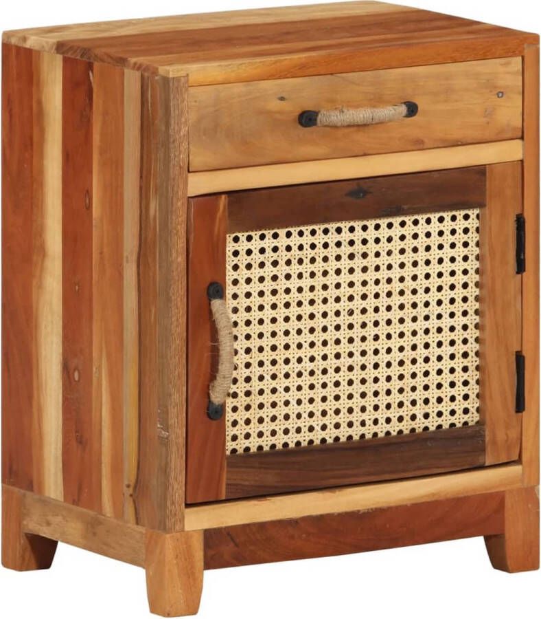 The Living Store Houten Nachtkastje Klassieke Stijl 40x30x50 cm Gerecycled hout Nachtkastje Klassiek Houten Nachtkastje Vintage Gerecyclede Hout - Foto 2