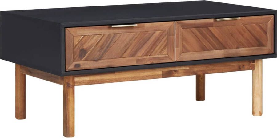 The Living Store Houten Salontafel Massief Acaciahout 90 x 50 x 40 cm Met 2 lades - Foto 2