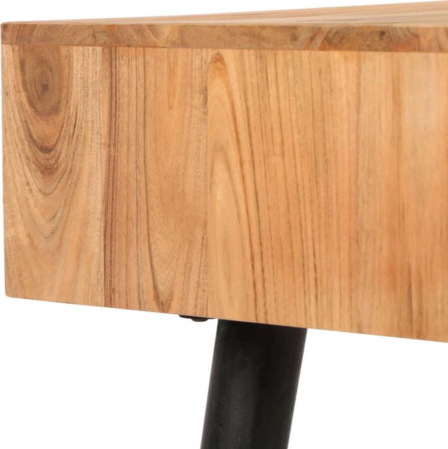 The Living Store Houten Schrijftafel Massief Acaciahout 118 x 45 x 76 cm 2 lades en 1 schap Schrijftafel Bureaus Kantoormeubel Hout Meubel Acacia Tafel - Foto 3