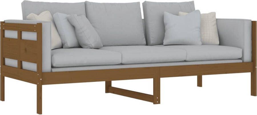 The Living Store Houten Slaapbank Logeerbed en Bank 203.5 x 86 x 66 cm Massief Grenenhout