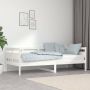 The Living Store Slaapbank massief grenenhout wit 90x200 cm Slaapbank Slaapbanken Bedbank Bed Bedframe Houten Bedframe Bedbodem Slaapmeubel Ledikant Bedbanken Bedden - Thumbnail 2