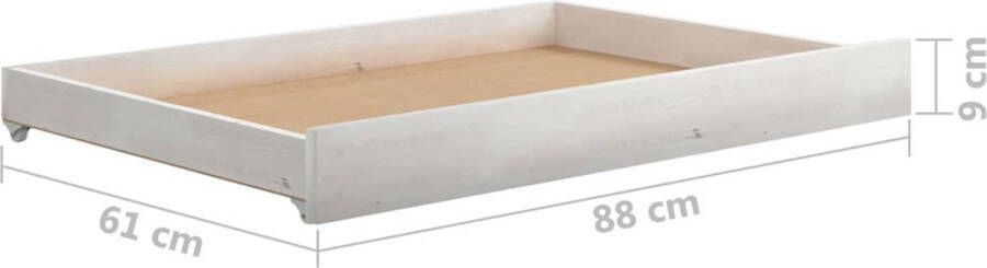The Living Store Slaapbank met lades massief grenenhout wit 90x200 cm Bedbank Bedbanken Bed Bank Bed Banken Slaapbank Slaapbanken Slaap Bank Slaap Banken Houten Bedbank Houten Bedbanken Houten Slaapbank - Foto 2