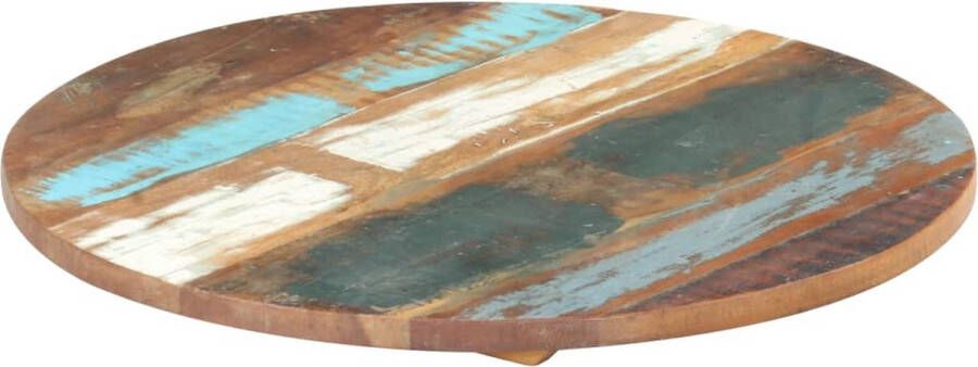 The Living Store Tafelblad gerecycled hout 50 cm massief gepolijst-geschilderd-gelakt - Foto 2