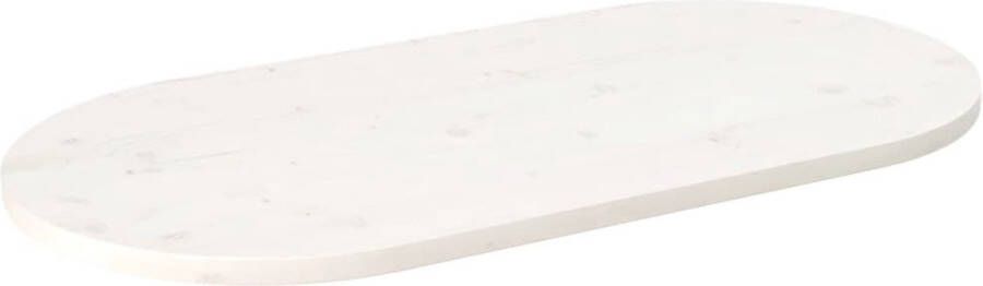 VidaXL The Living Store Houten Tafelblad Grenenhout 90 x 45 x 2.5 cm Wit - Foto 2
