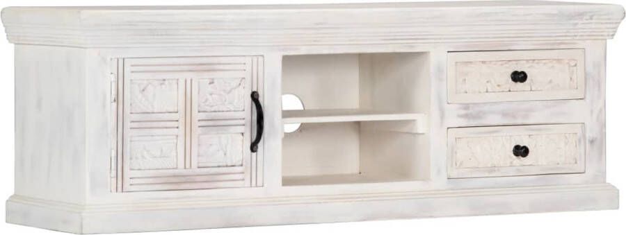 The Living Store Houten TV-kast 120 x 30 x 40 cm massief mangohout - Foto 2