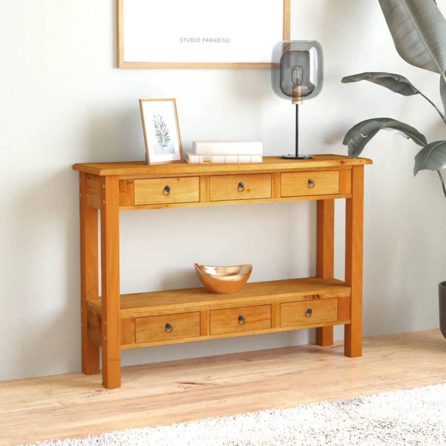 The Living Store Houten wandtafel Massief mahoniehout 110 x 30 x 75 cm (B x D x H) - Foto 2