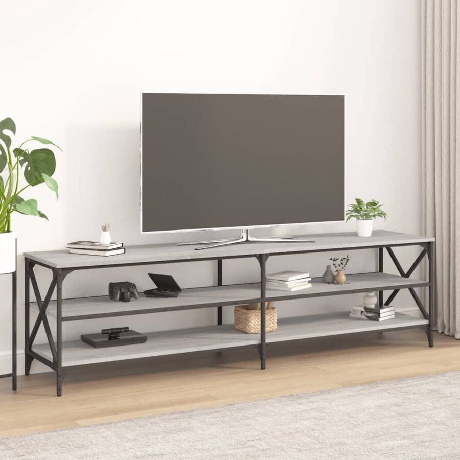 The Living Store Industrieel TV-meubel Grijs Sonoma Eiken 180x40x50 cm - Foto 2