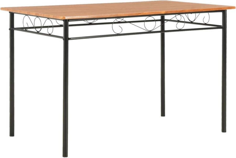 The Living Store Industriële Eettafel 120 x 70 x 75 cm Bruin Zwart - Foto 2