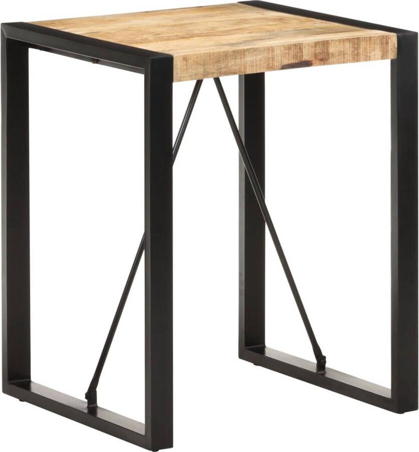 The Living Store Industriële eettafel 60 x 60 x 75 cm Mangohout - Foto 2