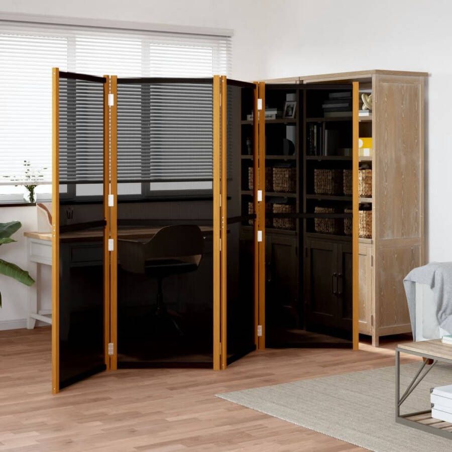 The Living Store Kamerscherm Acaciahout Zwart 280 x 180 cm Inklapbaar Kamerscherm Scheidingswand Privacy Screen Acacia Hout Zwarte Kleur