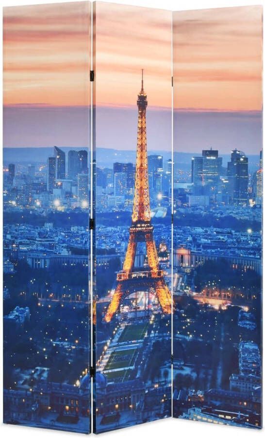 The Living Store Kamerscherm inklapbaar Parijs bij nacht 120x170 cm Kamerscherm