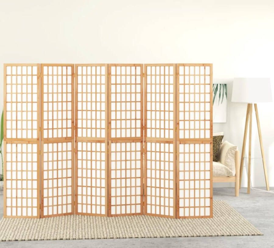 The Living Store Kamerscherm Japanse Stijl 240 x 170 cm Massief Vurenhout Rijstpapier