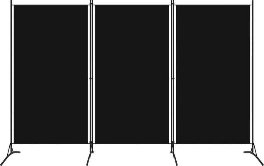 The Living Store Kamerscherm met 3 panelen 260x180 cm zwart Kamerscherm