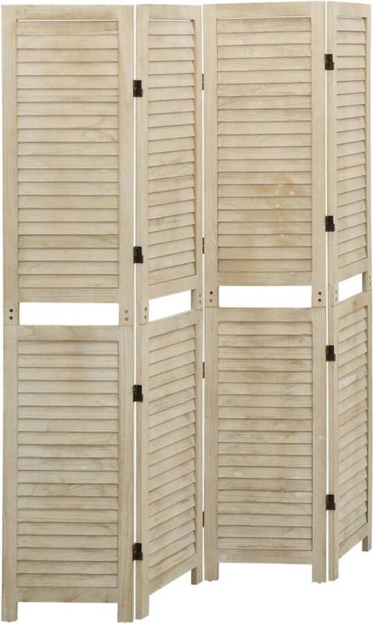 The Living Store Kamerscherm Vintage Paulowniahout 140 x 1.5 x 165 cm Ventilatie Inklapbaar Kamerscherm Vintage Paulownia Hout Scheidingswand Slaapkamervloerisolator