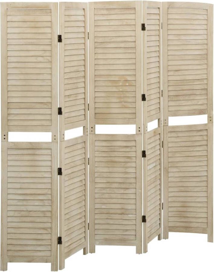 The Living Store Kamerscherm Vintage-Stijl Kamerdecoratie 175 x 1.5 x 165 cm Kamerscherm Vintage Design Houten Kamerscherm Paulownia Hout Scheidingswand