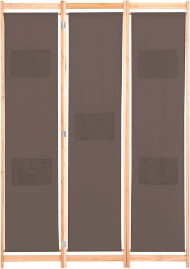 The Living Store Kamerscherm met 3 panelen 120x170x4 cm stof bruin Kamerscherm Scheidingswand Privacy Screen Kamerdecoratie Meubilair - Foto 2