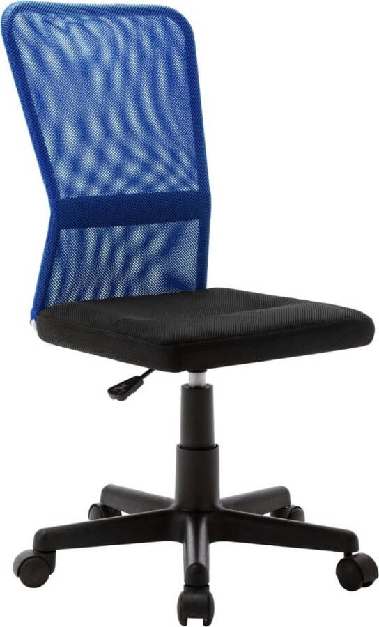 The Living Store Kantoorstoel 44x52x100 cm mesh stof zwart en blauw Bureaustoel - Foto 2