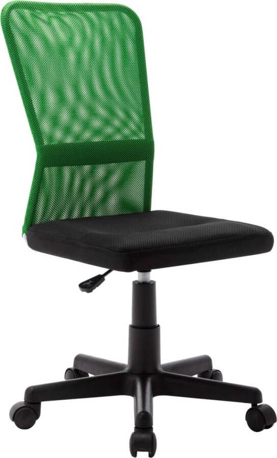 The Living Store Kantoorstoel 44x52x100 cm mesh stof zwart en groen Bureaustoel - Foto 2
