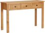 The Living Store kaptafel Massief Eikenhout 118 x 40 x 77 cm 3 lades - Thumbnail 1