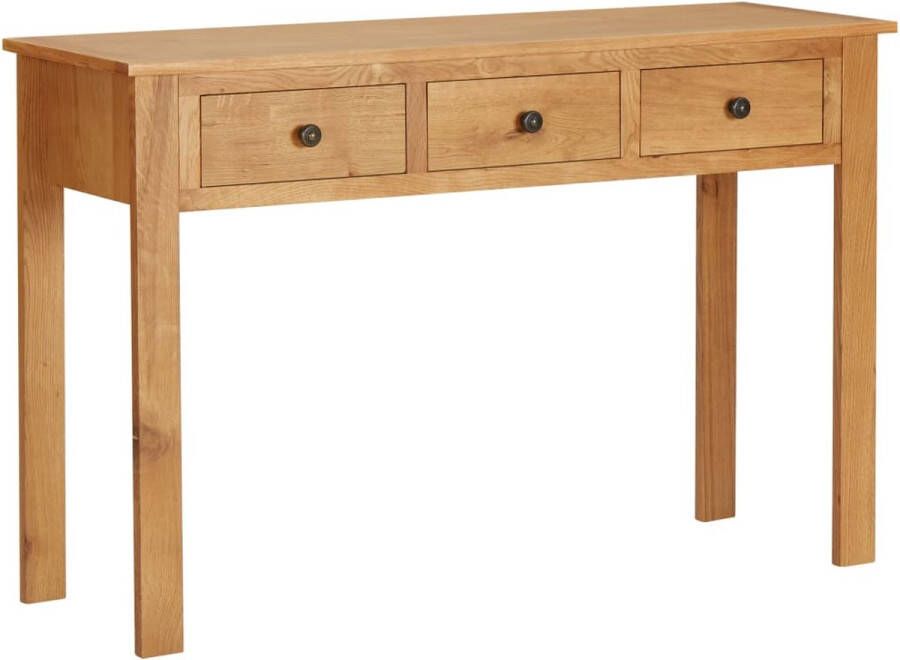 The Living Store kaptafel Massief Eikenhout 118 x 40 x 77 cm 3 lades