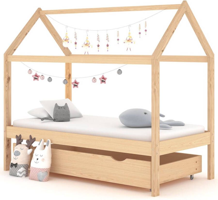 The Living Store Kinderbedframe Boomhutstijl Grenenhout 166x87x140 cm Inclusief bedlade Geschikt voor matras van 80x160 cm Kinderbed Boomhut Stijl Grenenhout Kids Bed Kinderkamer - Foto 2