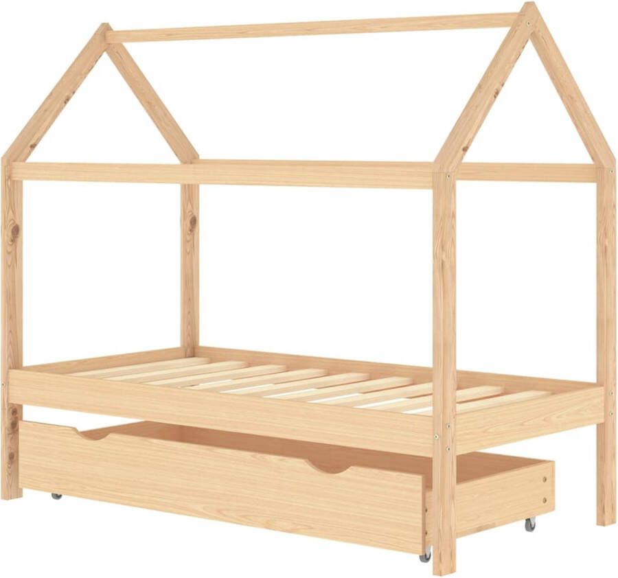 The Living Store Kinderbedframe Boomhutstijl Grenenhout 166x87x140 cm Inclusief bedlade Geschikt voor matras van 80x160 cm Kinderbed Boomhut Stijl Grenenhout Kids Bed Kinderkamer - Foto 3