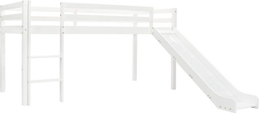 The Living Store Kinderhoogslaper met glijbaan en ladder 97x208 cm grenenhout Bed