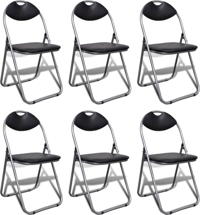 The Living Store Klapstoelen Set Staal en Kunstleer 6 stuks - Foto 2