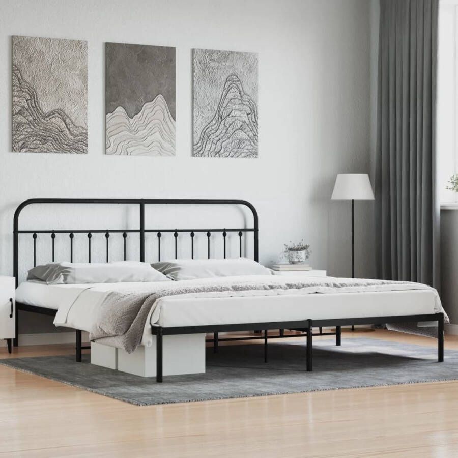 The Living Store Klassiek Bedframe Metalen Constructie Extra Opbergruimte Comfortabele Ondersteuning Klassieke Bedframe Metalen Bedframe Staal Bedframe Boxspring Bed Tweepersoons Bed - Foto 2