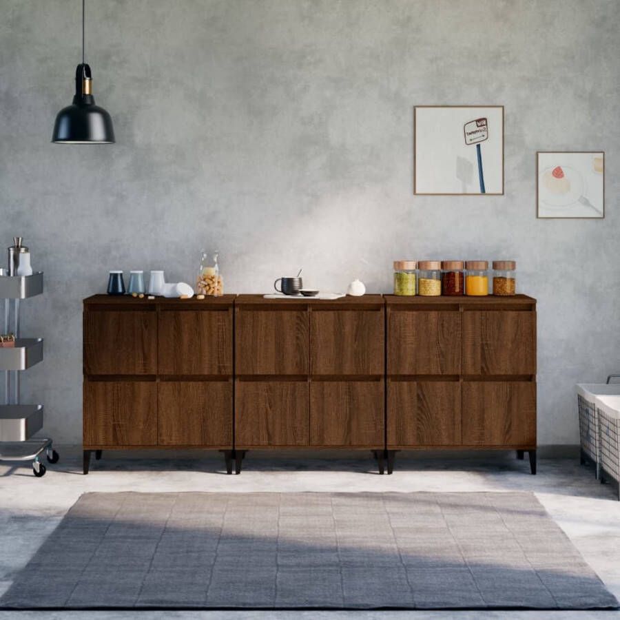 The Living Store Klassiek Dressoir Bruineiken 60 x 35 x 70 cm - Foto 1