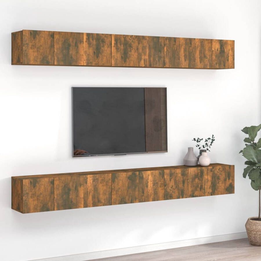 The Living Store Klassiek Gerookt Eiken TV-meubel Wandgemonteerd 60 x 30 x 30 cm - Foto 2