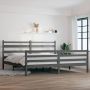 The Living Store Bedframe massief grenenhout grijs 200x200 cm Bedframe Bedframes Tweepersoonsbed Bed Bedombouw Dubbel Bed Frame Bed Frame Ledikant Houten Bedframe Slaapmeubel - Thumbnail 2