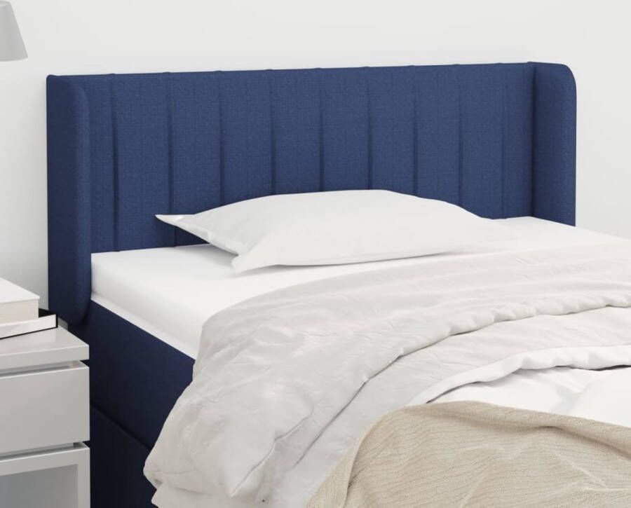 The Living Store Klassiek Hoofdbord Blauw 103 x 16 x 78 88 cm Duurzaam materiaal Verstelbare hoogte Comfortabele ondersteuning