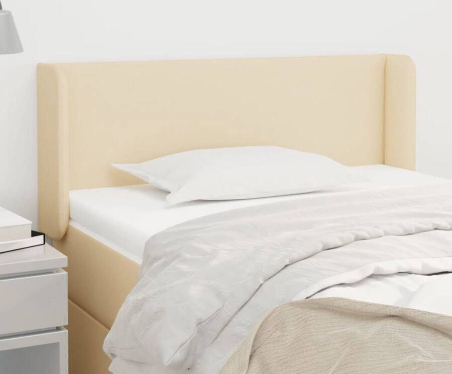 The Living Store Klassiek Hoofdbord Crème 93 x 16 x 78 88 cm Duurzaam Materiaal Klassieke Hoofdbord Hoofd Bord Creme Kleur Stoffen Hoofdbord Beddecoratie - Foto 2
