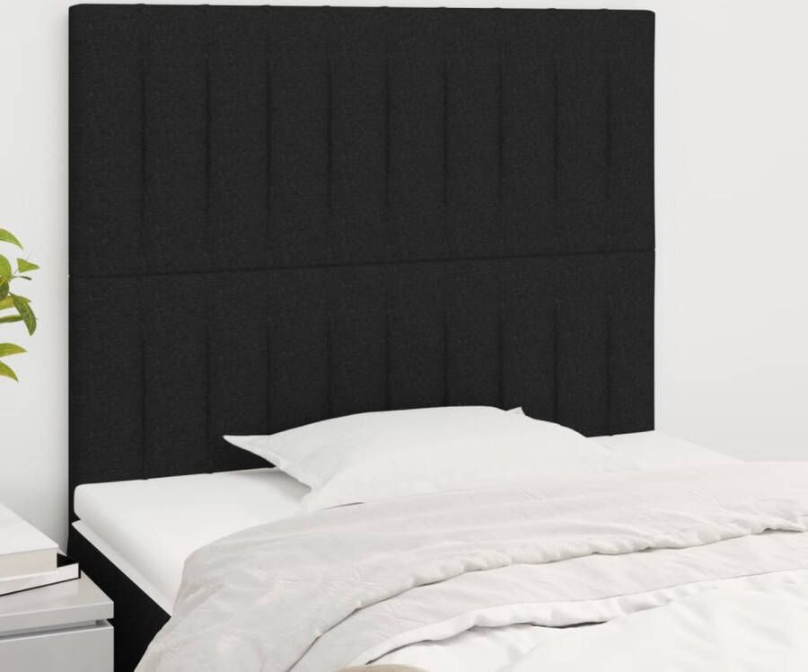 The Living Store Klassiek Hoofdbord Zwart Stof Verstelbare Hoogte Duurzaam Materiaal Stevige Poten Comfortabele Ondersteuning Hoofd Bord Hoofdeinde Bedding Slaapkamers Zwarte Meubels