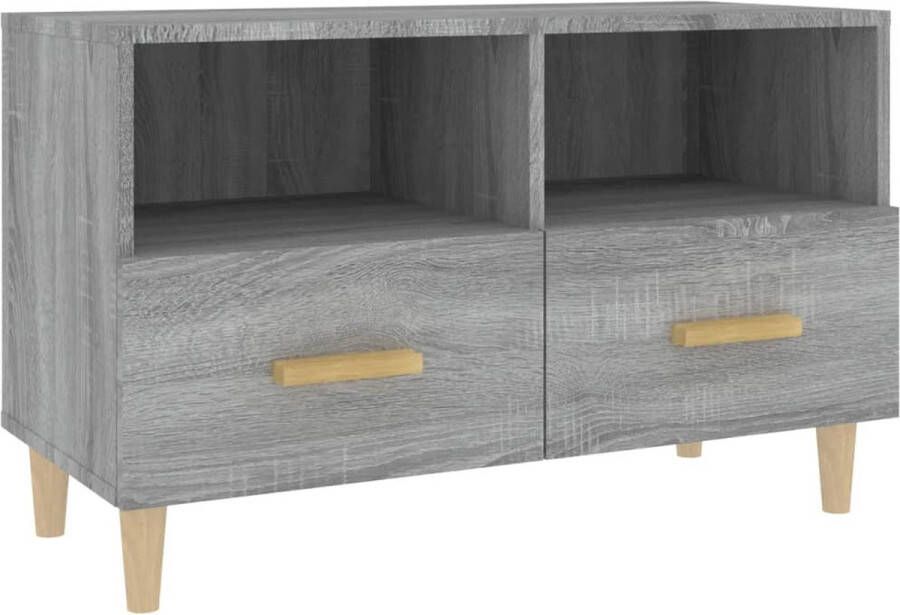 The Living Store Klassiek TV-meubel grijs sonoma eiken 80 x 36 x 50 cm stevig en vochtbestendig - Foto 2