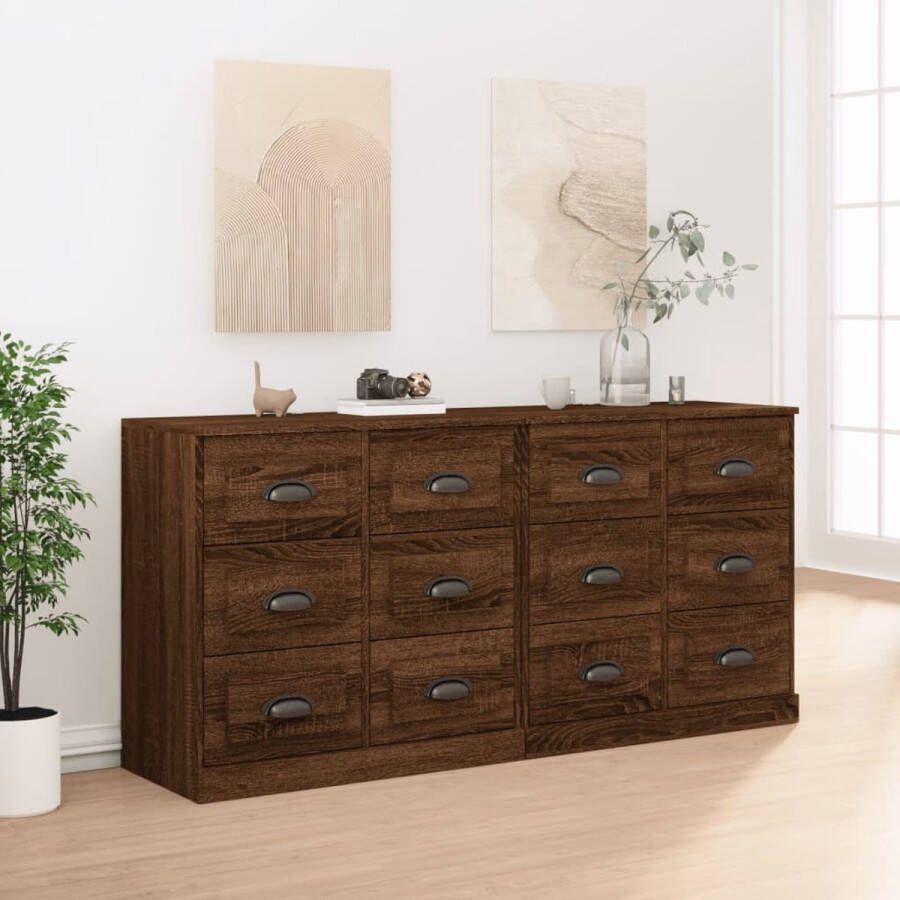 The Living Store Klassieke dressoirs Bruineiken 70 x 35.5 x 67.5 cm Duurzaam hout - Foto 1