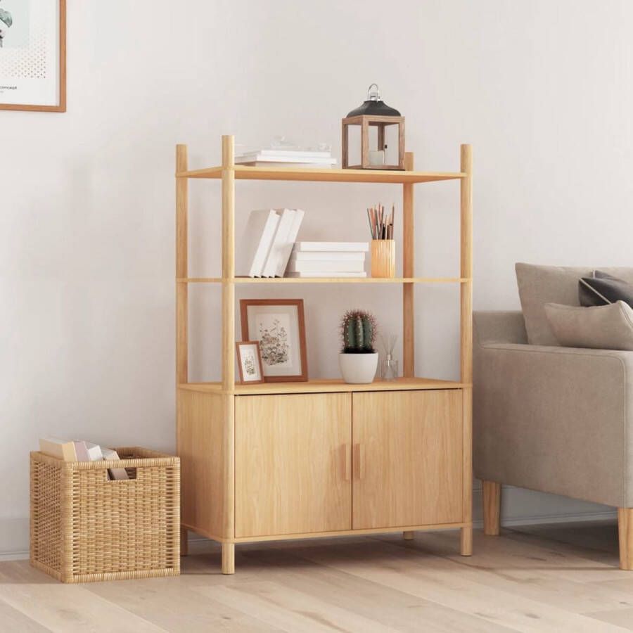 The Living Store Klassieke Hoge Kast Decoratieve en praktische toevoeging Duurzaam bewerkt hout Stabiele houten poten Voldoende opbergruimte 80 x 40 x 121 cm