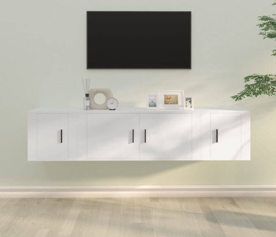 The Living Store Klassieke Televisiekastenset Tv-meubel 100x34.5x40 cm 2x 40x34.5x40 cm Wandgemonteerd - Foto 2