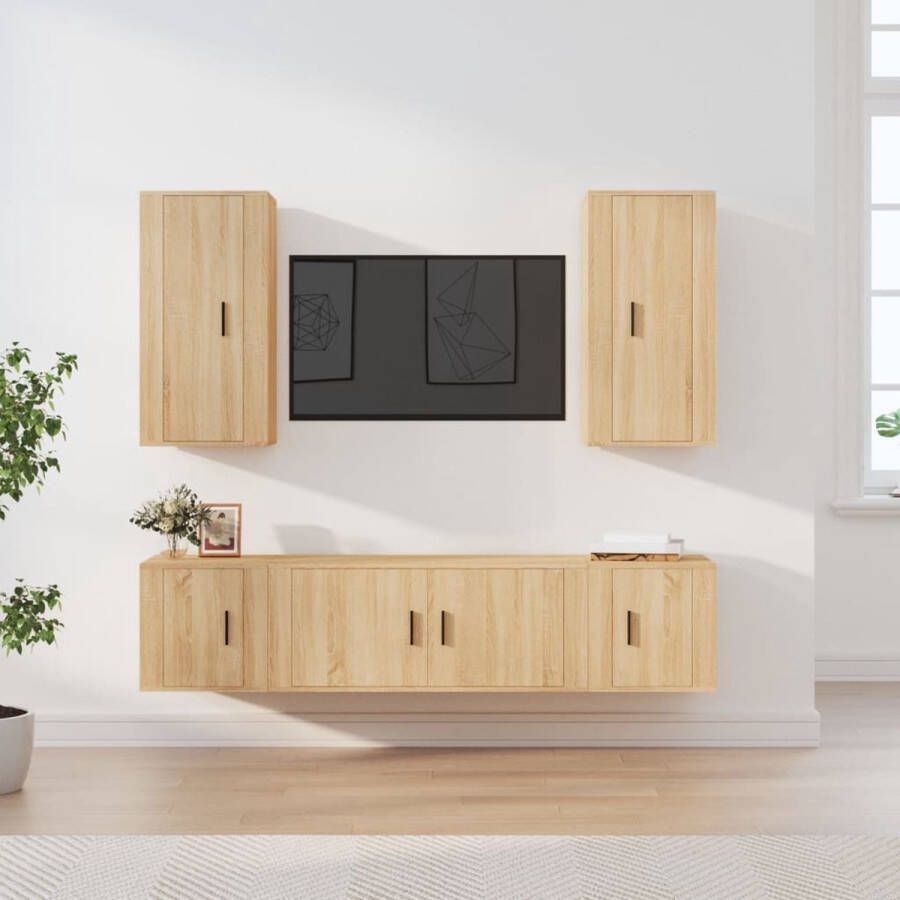 The Living Store Televisiekastenset Sonoma Eiken 1x 100x34.5x40cm 2x 40x34.5x40cm 2x 40x34.5x80cm - Foto 2