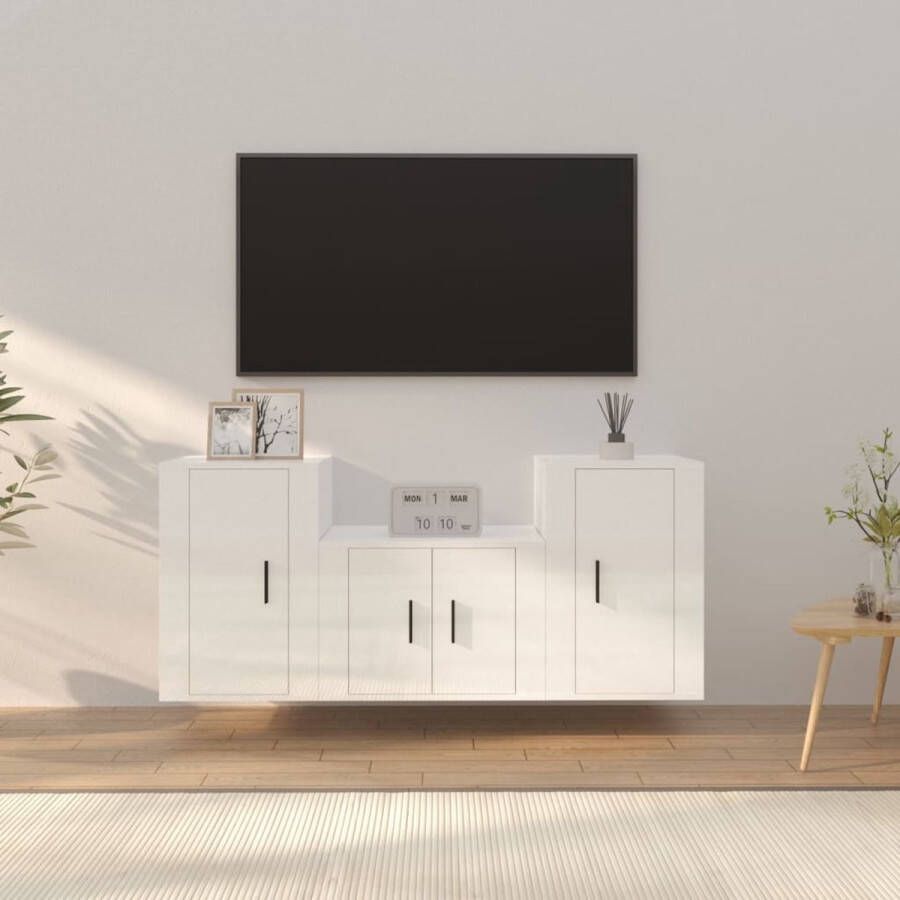 The Living Store Klassieke Televisiekastenset TV-meubel- 57x34.5x40cm TV-meubel- 40x34.5x60cm - Foto 2