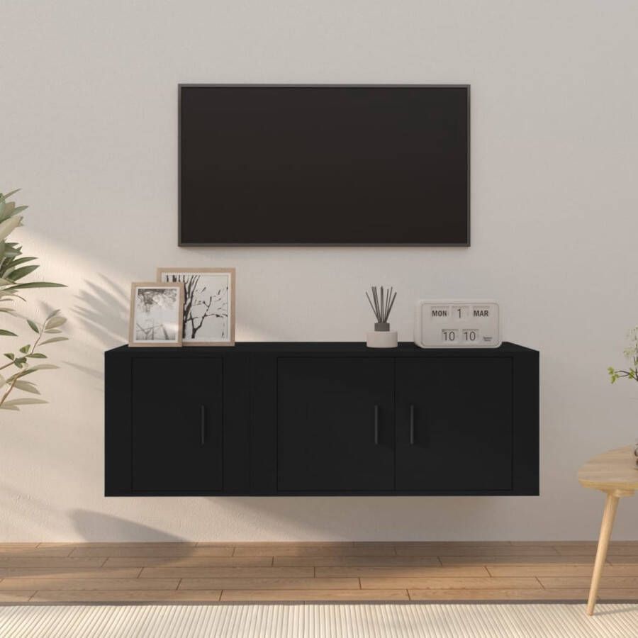 The Living Store Klassieke Televisiekastenset TV-Meubels 80 x 34.5 x 40 cm 40 x 34.5 x 40 cm Zwart - Foto 2